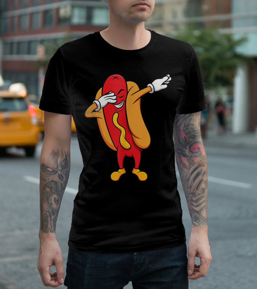 Hotdog Dabbing Birthday Party Celebration Fun T-Shirt