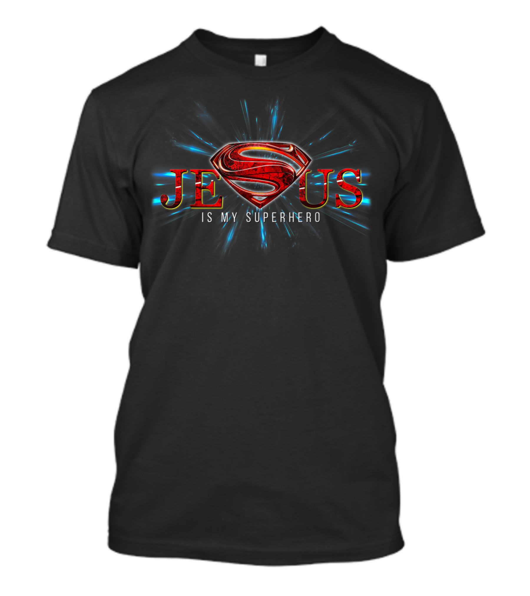 Jesus Is My Superhero Emblem Lord Faith Christian T-Shirt