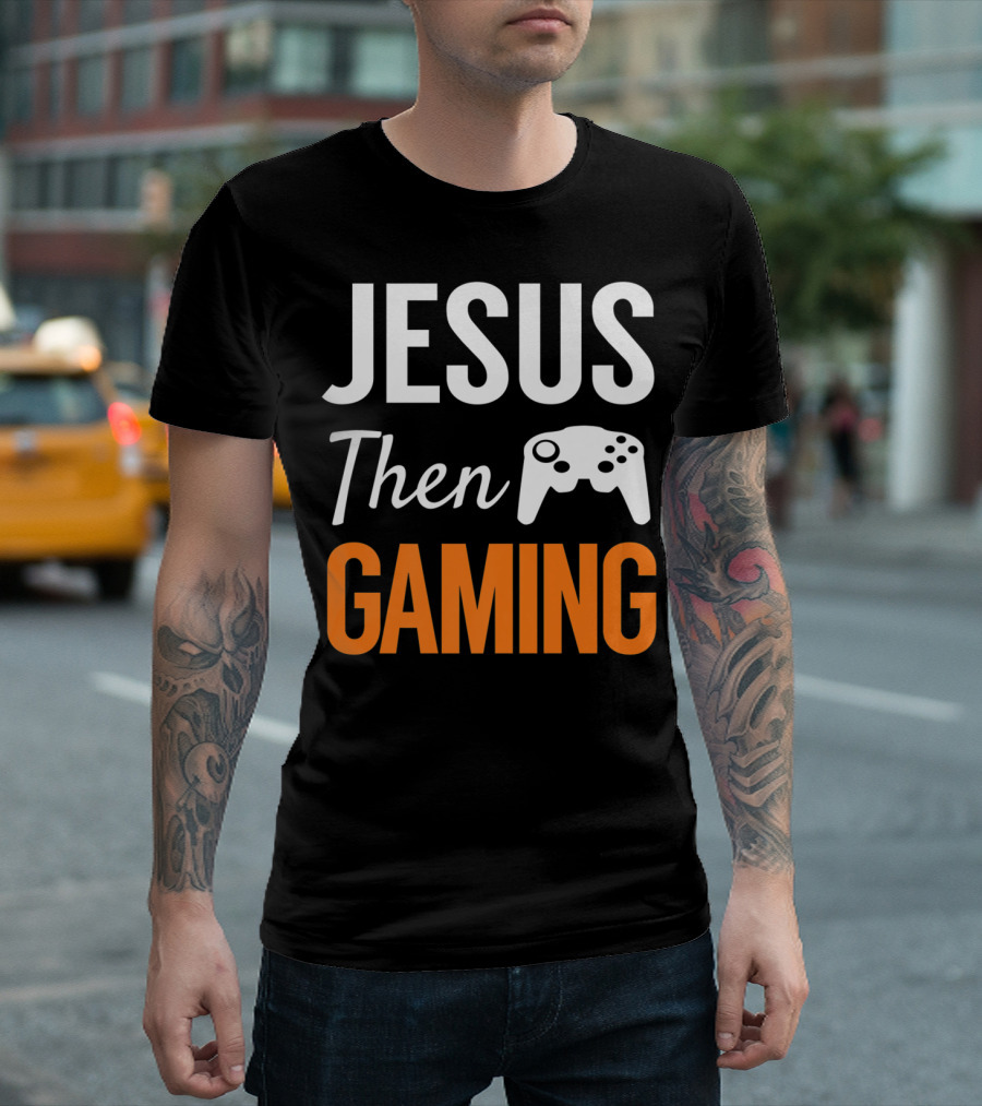 Jesus Then Gaming Fun Christian Video Game Controller T-Shirt