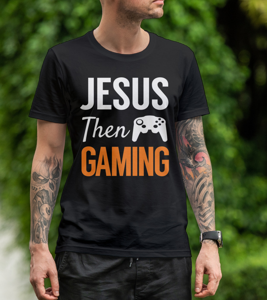 Jesus Then Gaming Fun Christian Video Game Controller T-Shirt