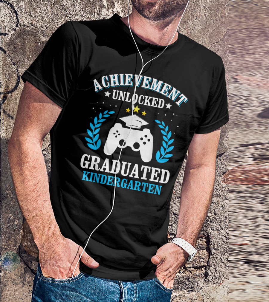 Achievement Unlocked Graduated Kindergarten Video Gamer T-Shirt