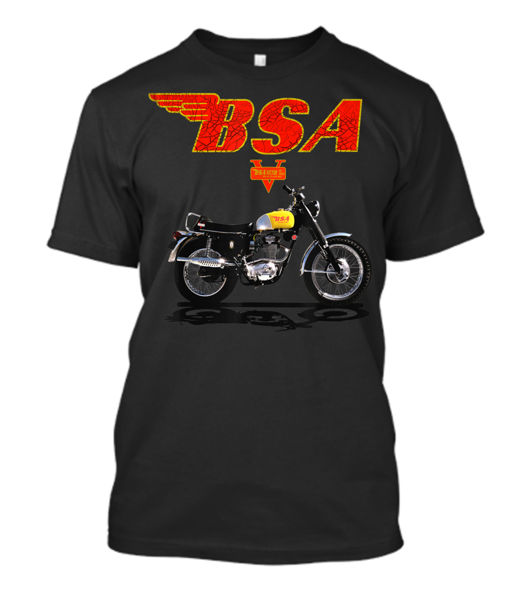 BSA Victor 441 Motorcycle Classic Visual With Iconic Red BSA T-Shirt
