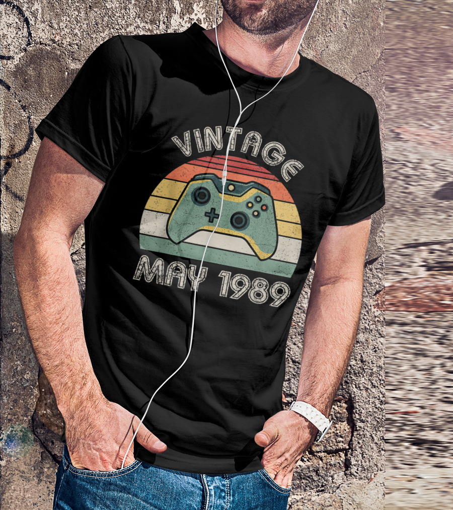 Vintage May 1989 Video Gamer Controller T-Shirt
