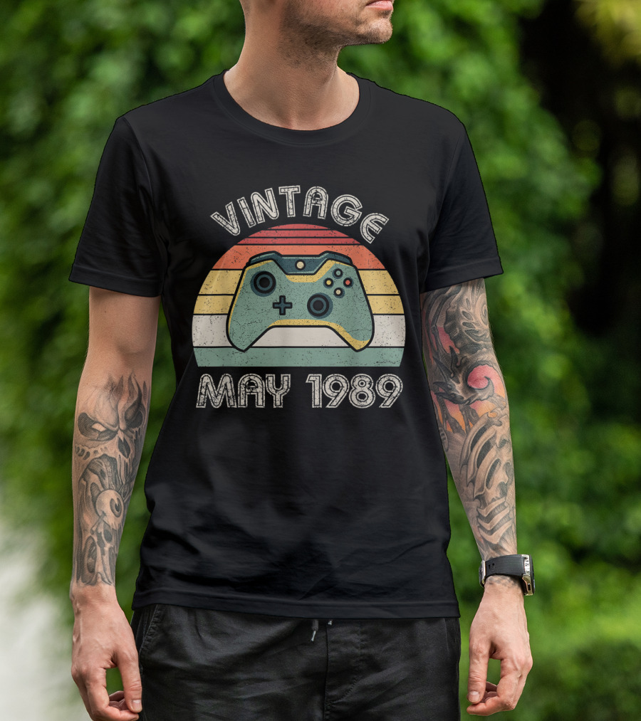 Vintage May 1989 Video Gamer Controller T-Shirt