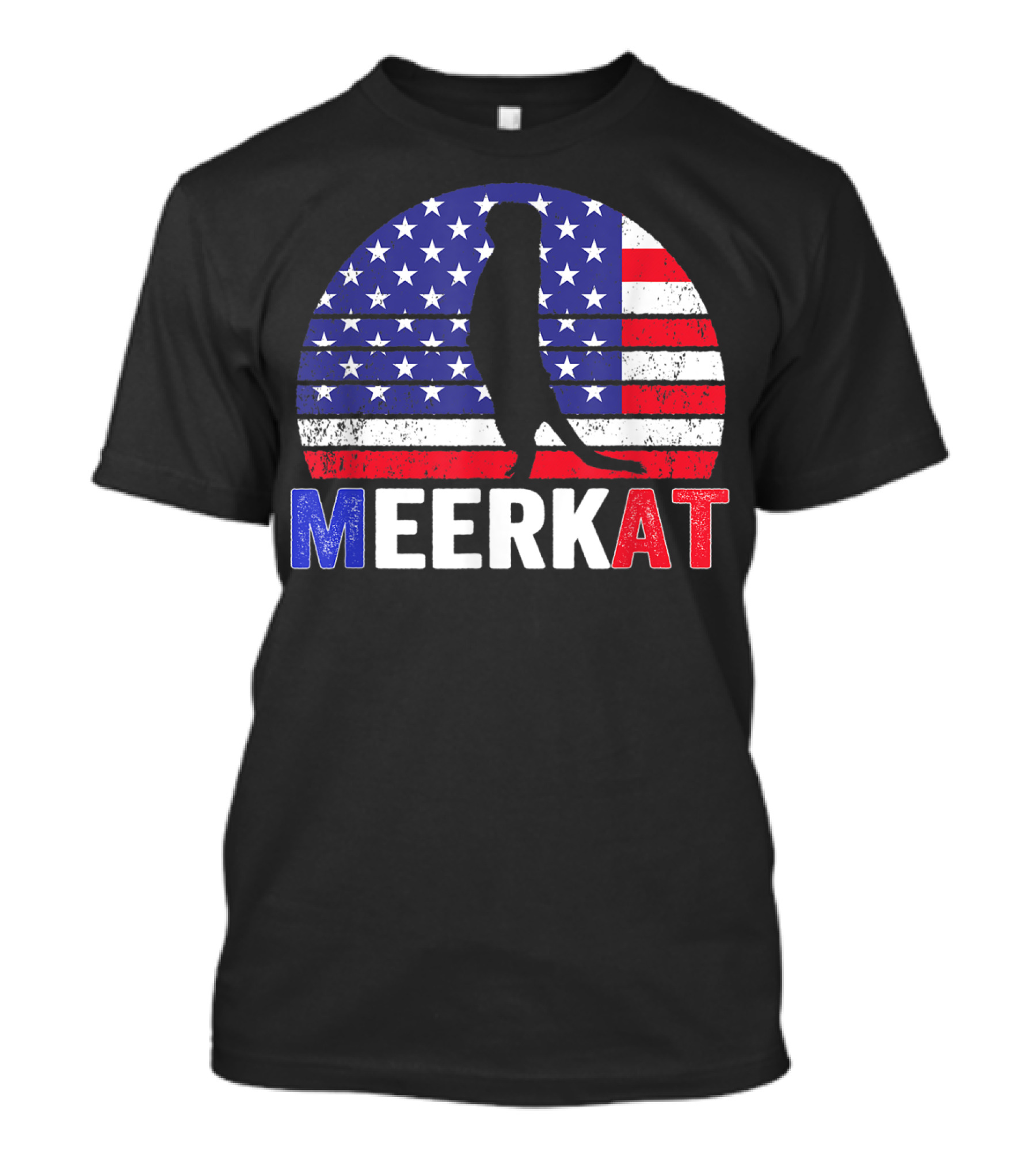 Meerkat Silhouette With US Flag 4th Of July T-Shirt
