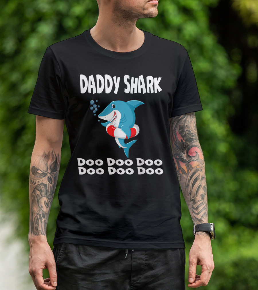 Daddy Shark Doo Doo Doo Doo Doo Doo Funny Baby Mommy T-Shirt