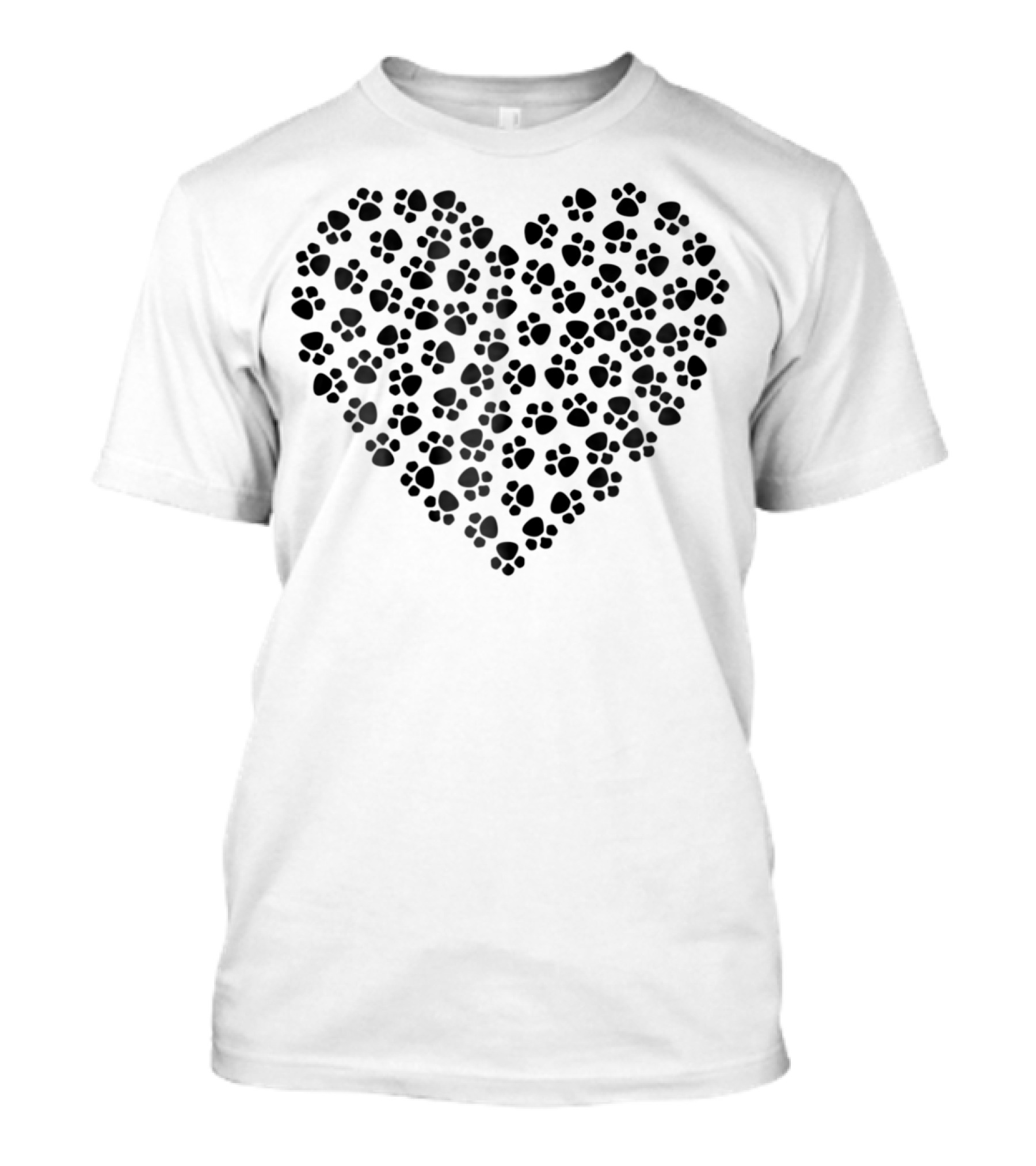Cute Love Heart Dog Paw Print Fun T-Shirt