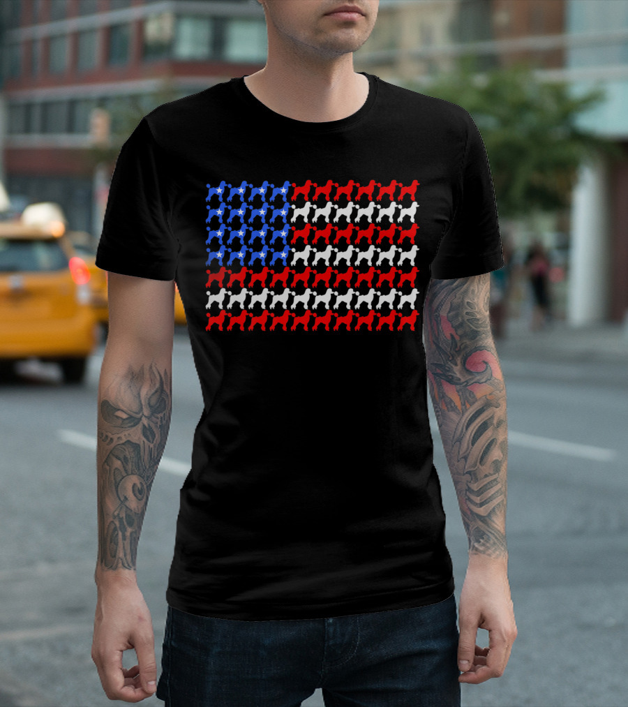 Poodle American Flag 4th of July USA Patriotic T-Shirt