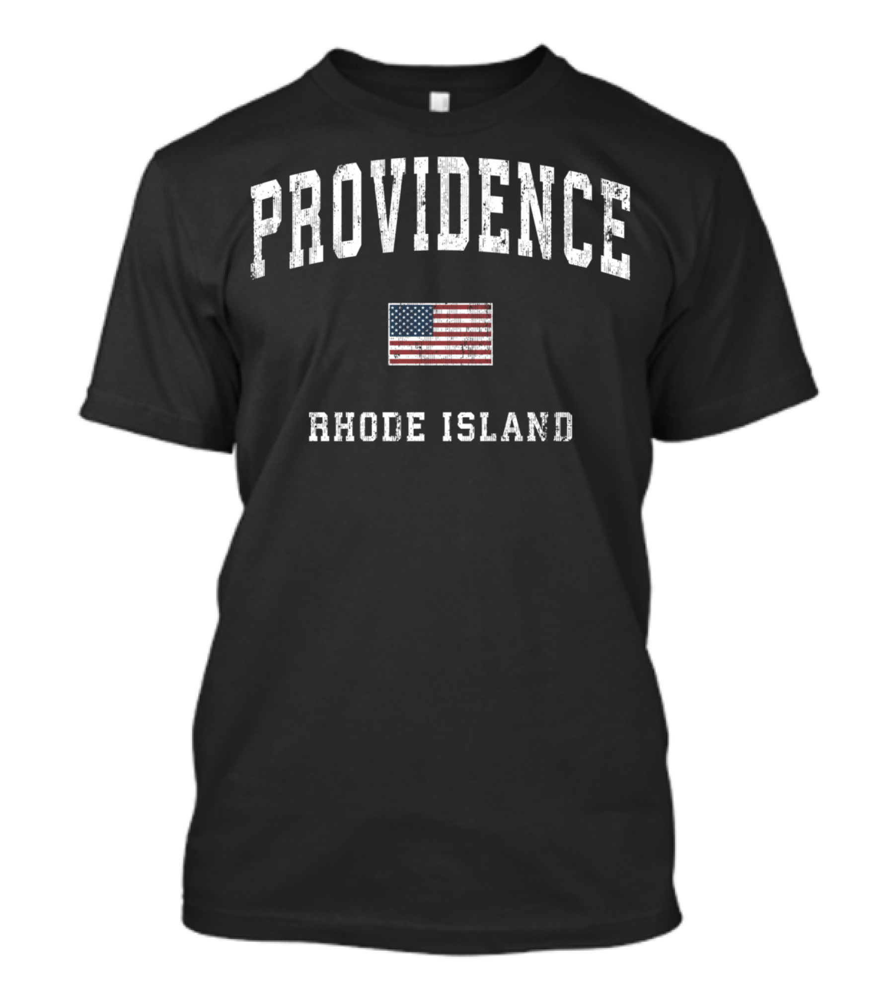 Providence Rhode Island American Flag Vintage T-Shirt