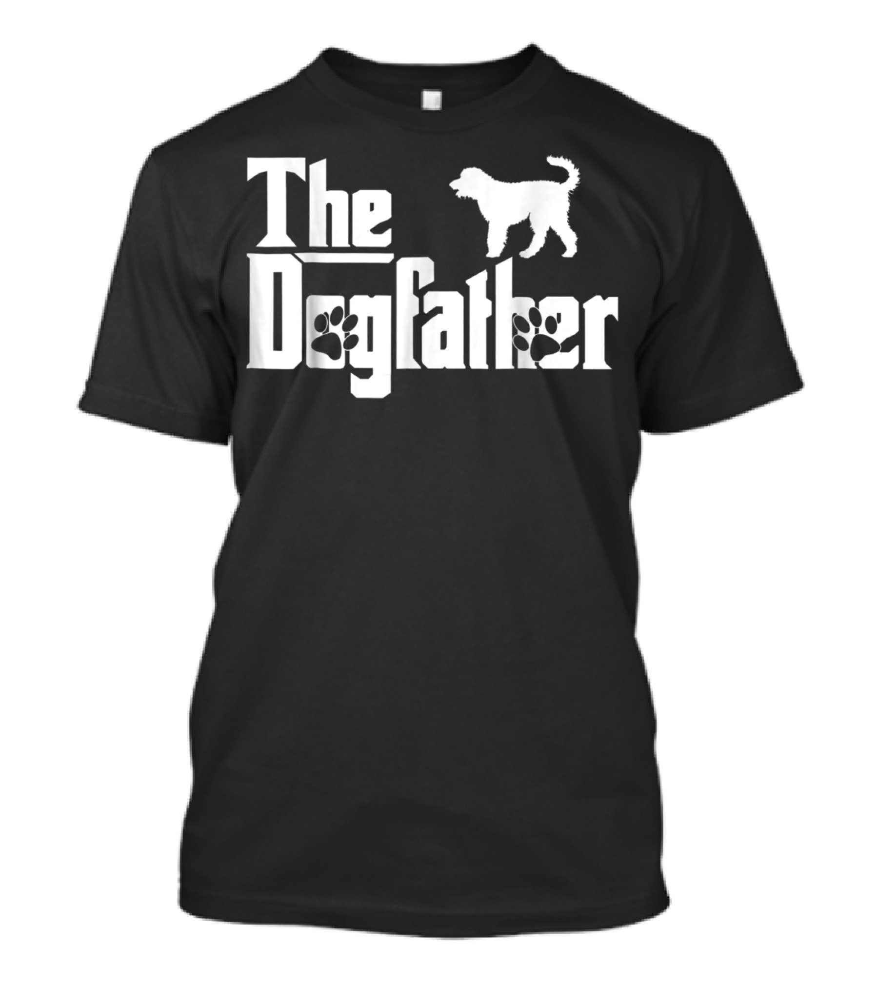The Dogfather Labradoodle Funny Dog Owner Silhouette Paw Prints T-Shirt