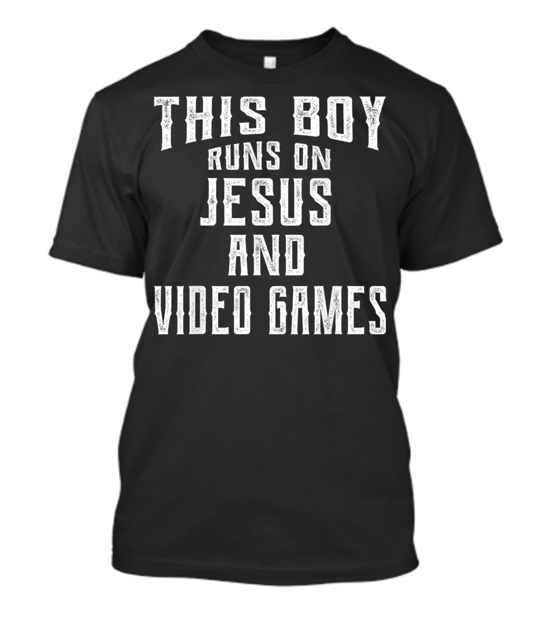 This Boy Runs On Jesus And Video Games T-Shirt