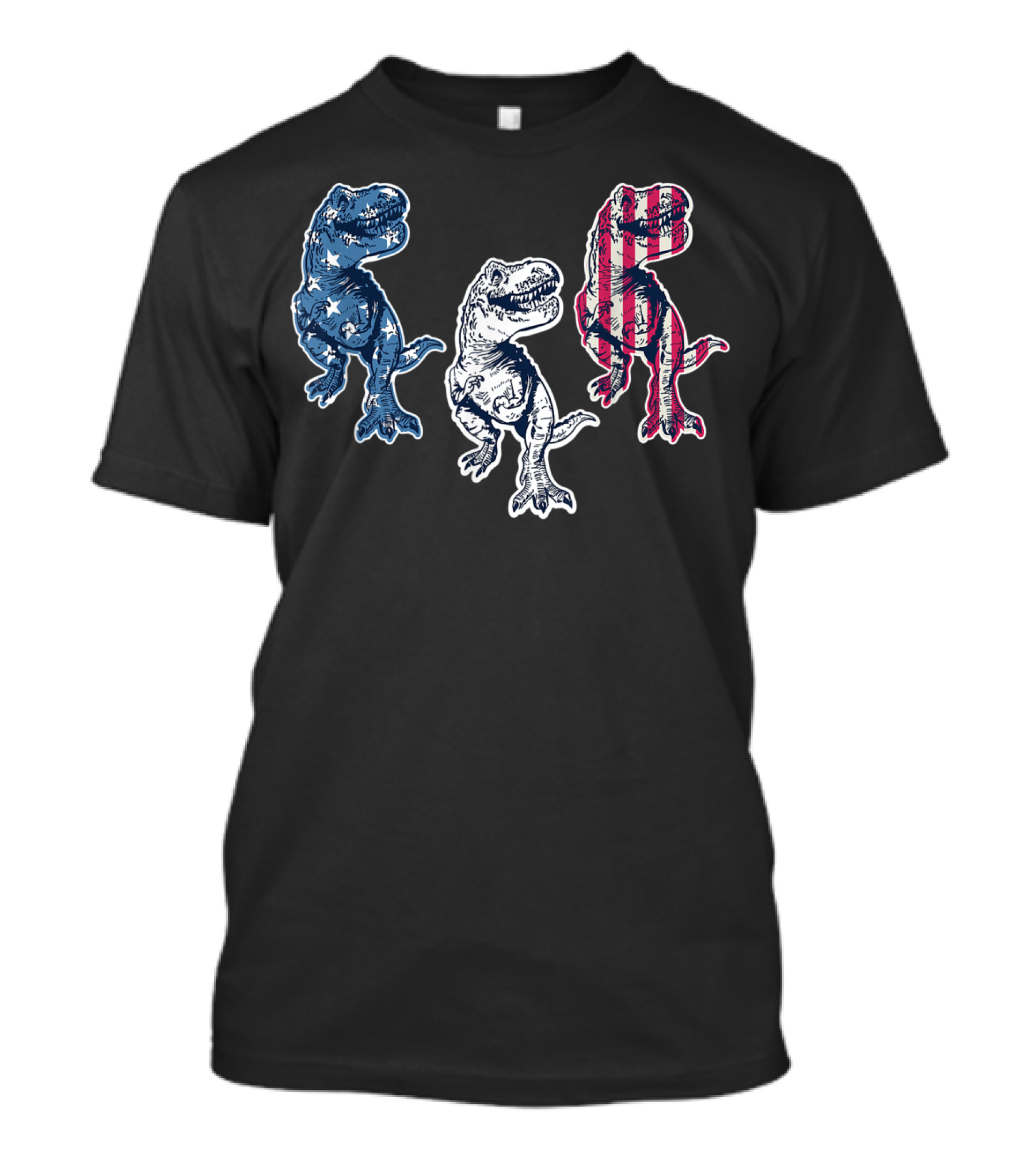 Trex Dinosaur Stars Stripes American Flag 4th Of July T-Shirt