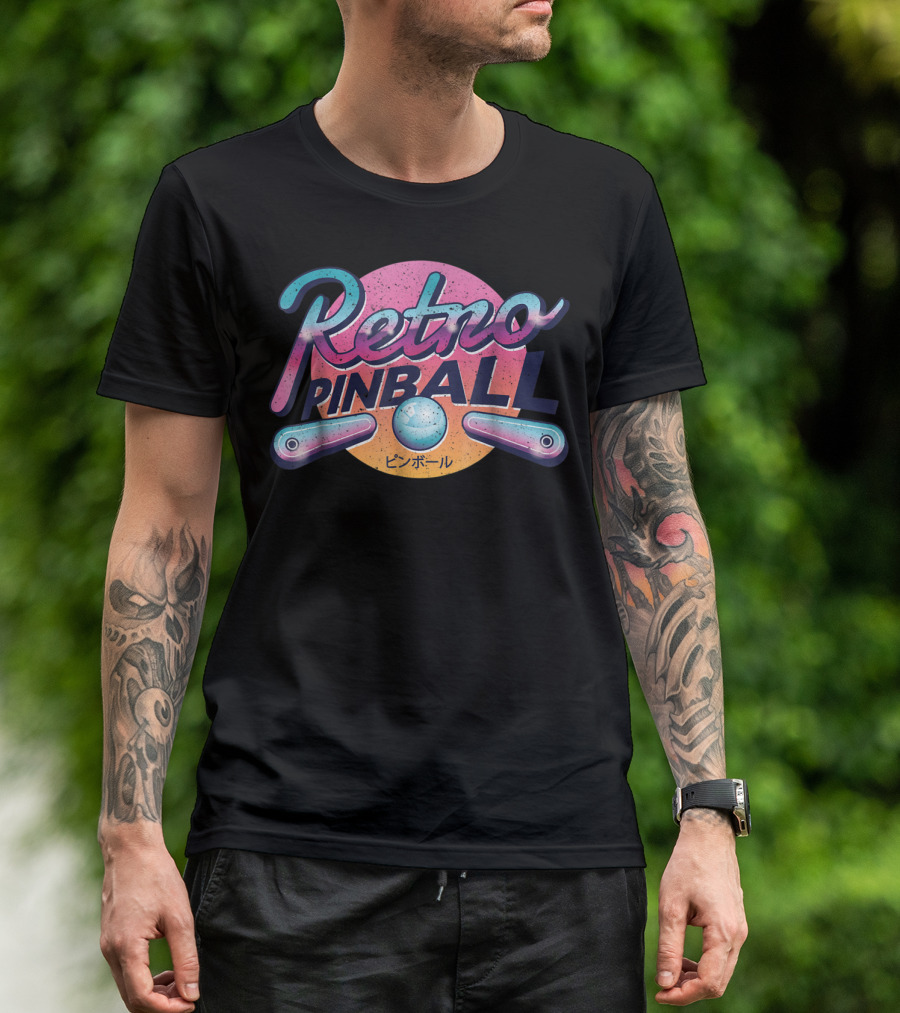 Retro Pinball Gamer Nerd Video Game T-Shirt