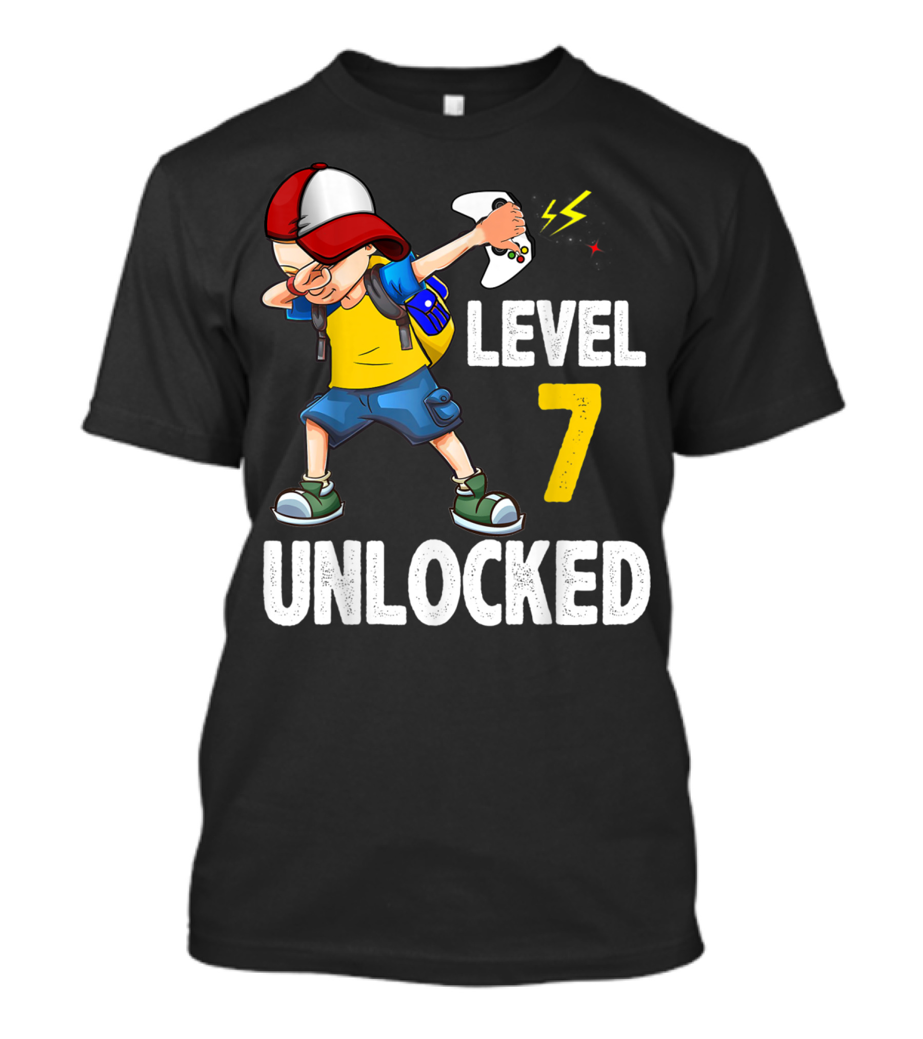 Level 7 Unlocked Video Gamer Dabbing Controller Birthday T-Shirt