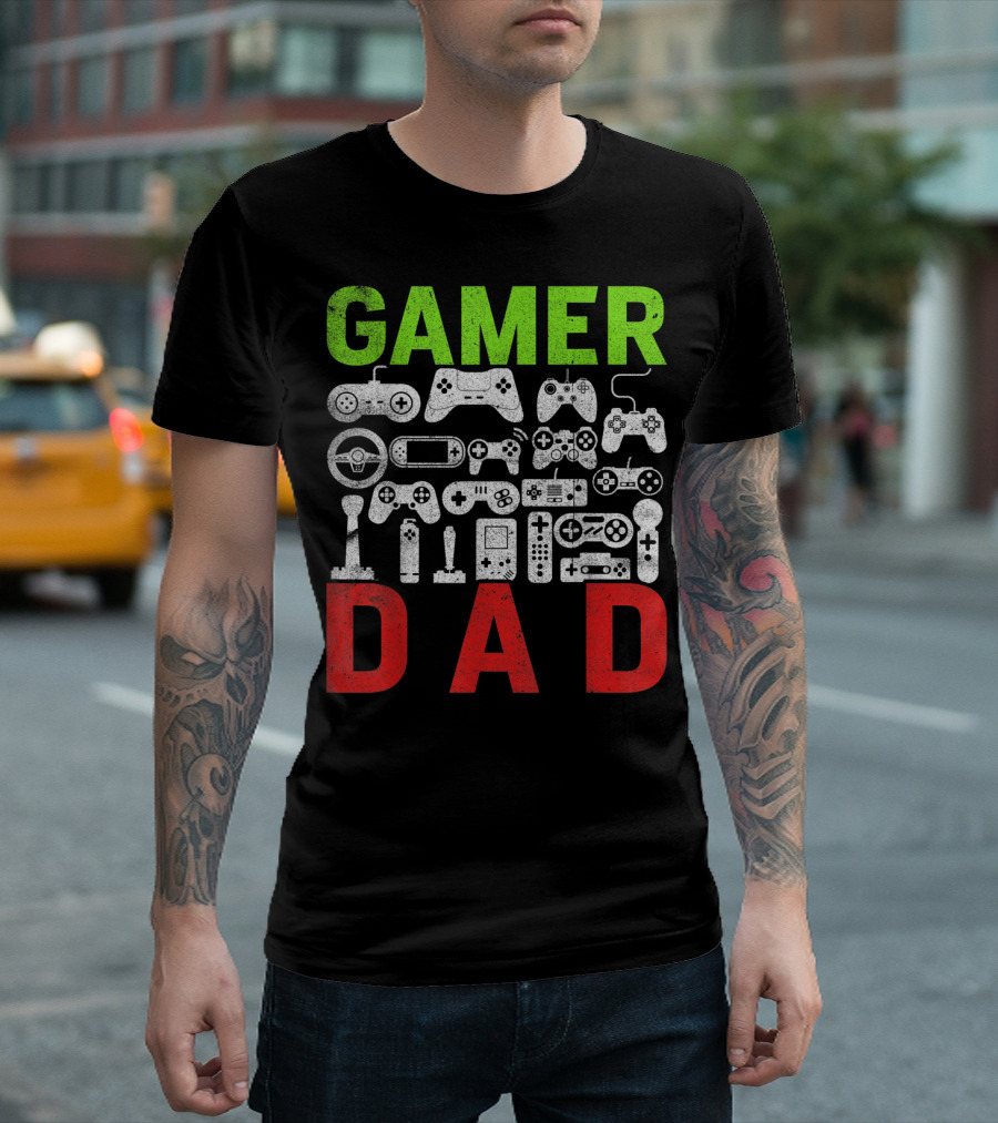 Gamer Dad Retro Gaming Controllers Insight T-Shirt