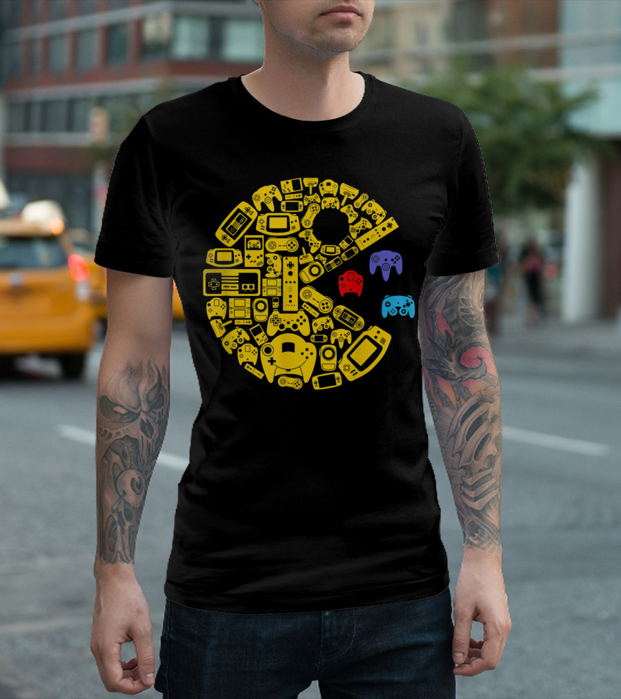 Video Gamers Classic Vintage Controller Pac-Man Inspired T-Shirt