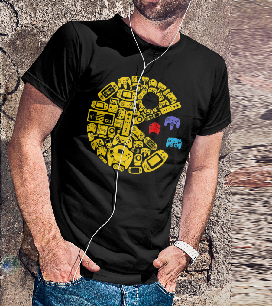 Video Gamers Classic Vintage Controller Pac-Man Inspired T-Shirt