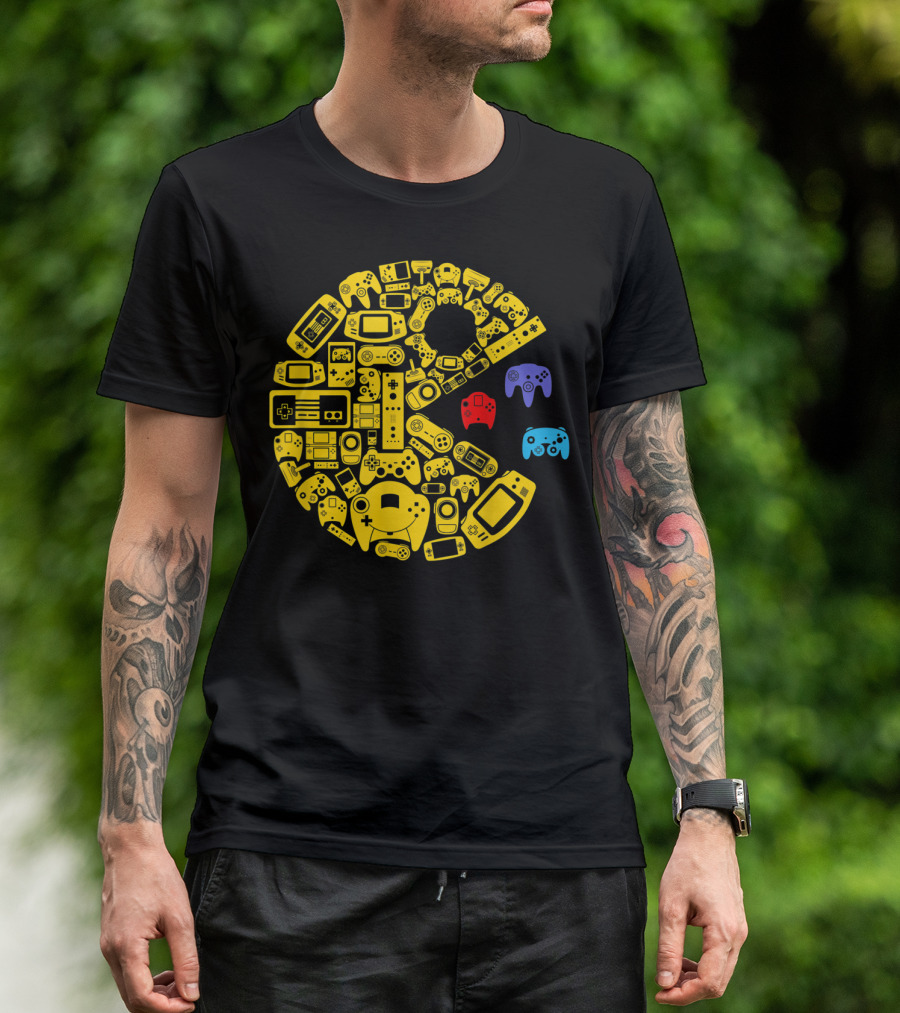 Video Gamers Classic Vintage Controller Pac-Man Inspired T-Shirt