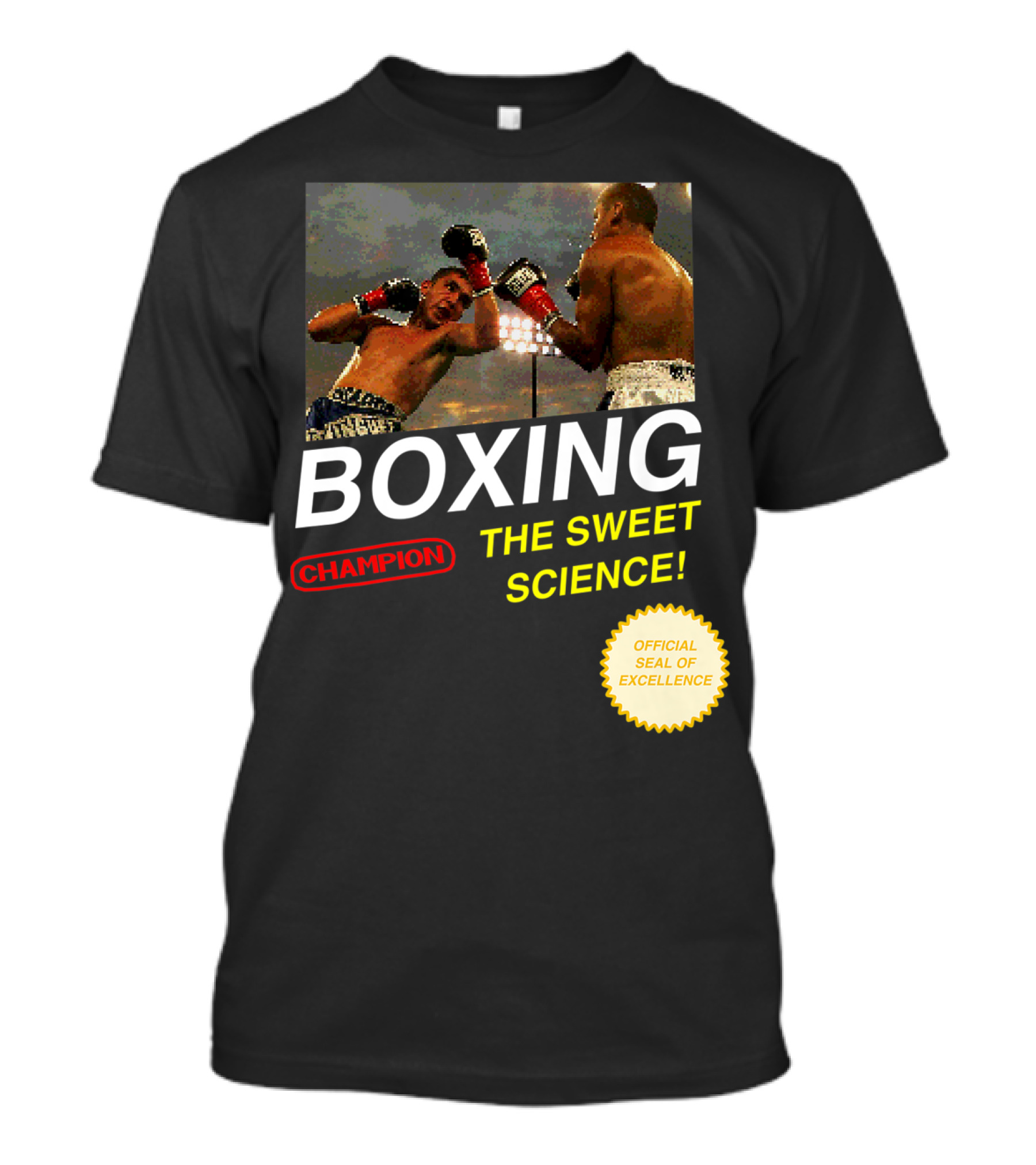 BOXING 8Bit Video Game Champion The Sweet Science Official Seal Of Excellence T-Shirt