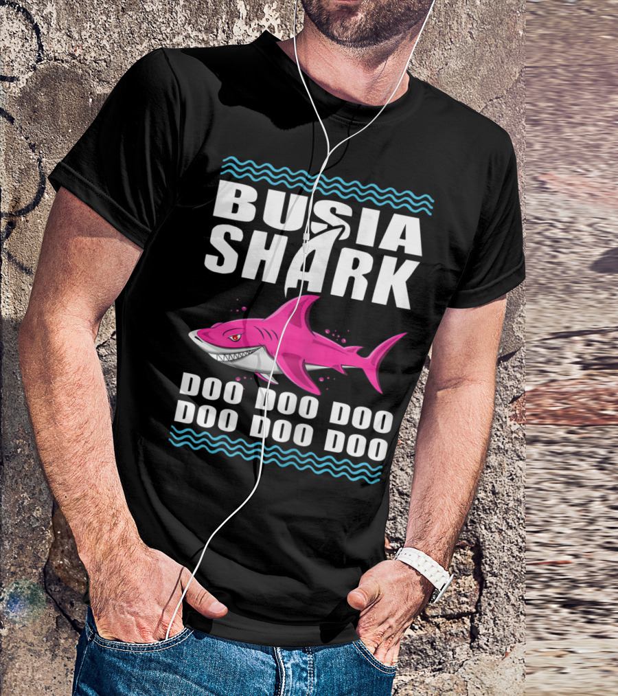 Busia Shark Doo Doo Pink Shark Kids Video Humor T-Shirt
