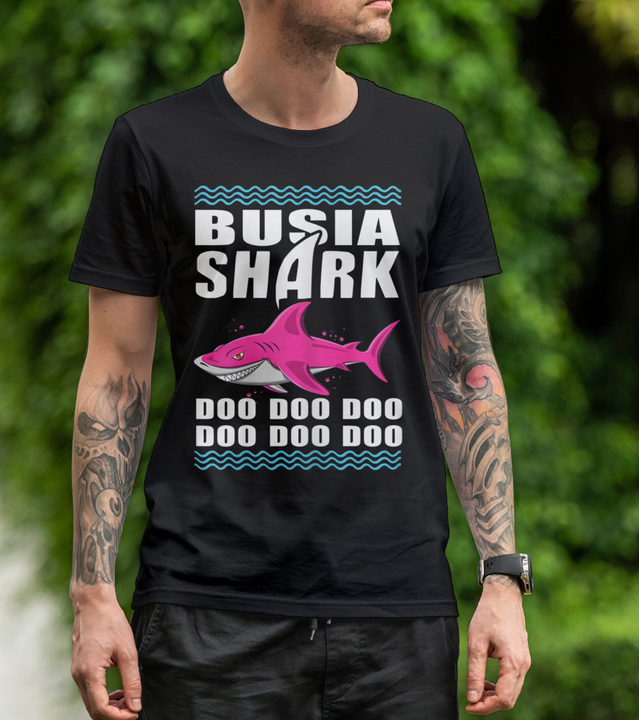 Busia Shark Doo Doo Pink Shark Kids Video Humor T-Shirt
