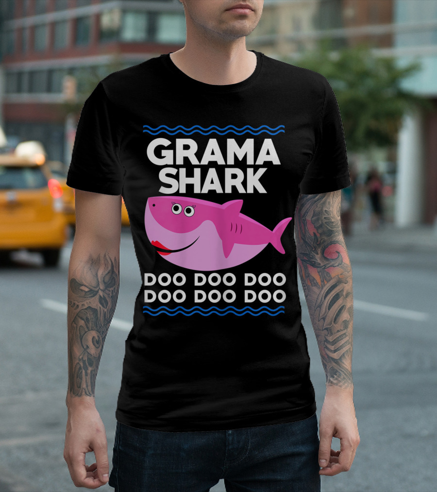 GRAMA SHARK DOO DOO DOO FUNNY KIDS VIDEO T-Shirt