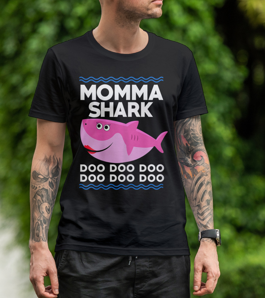Momma Shark Doo Doo Doo Doo Doo Doo Funny Kids Video T-Shirt