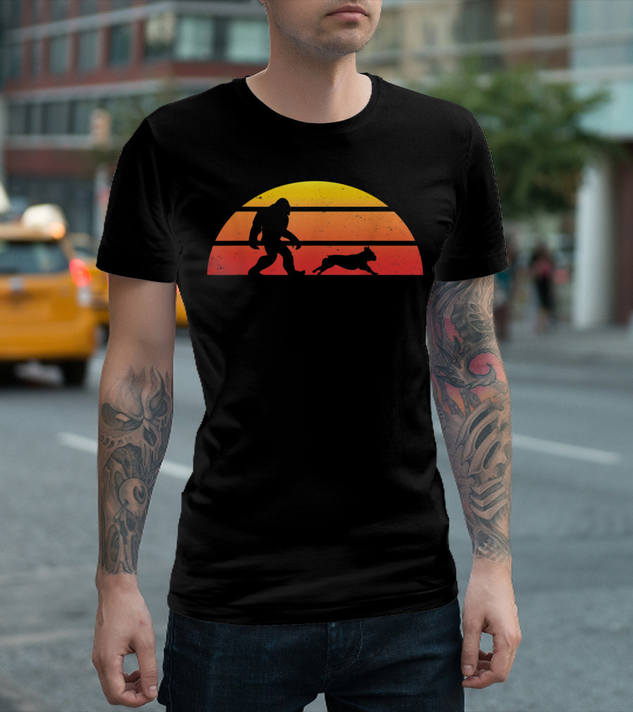 Bigfoot French Bulldog Sunset T-Shirt