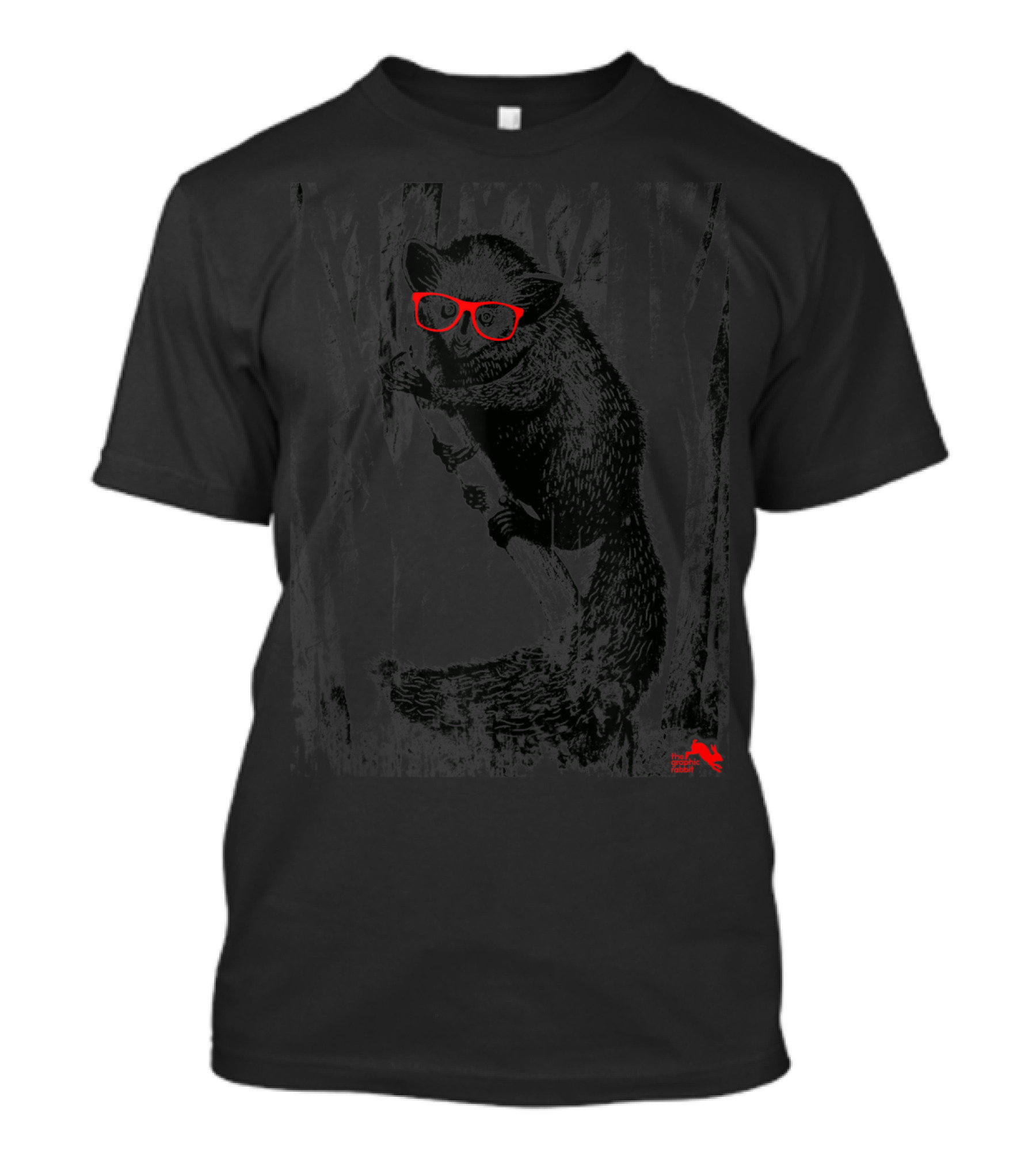 Primate With Red Glasses In Forest AYE AYE PRIMATE T-Shirt