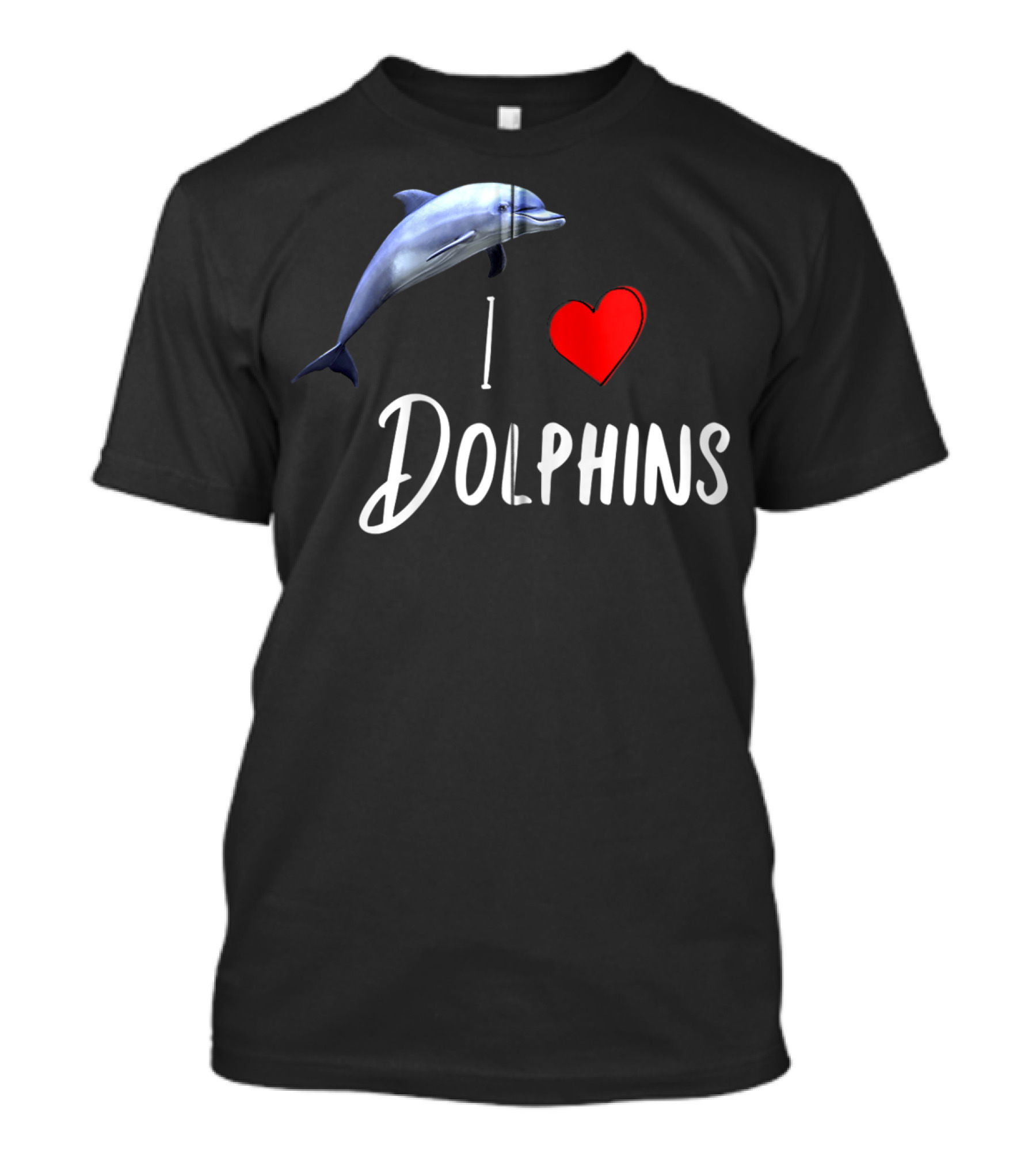 I Love Dolphins Heart Dolphin T-Shirt