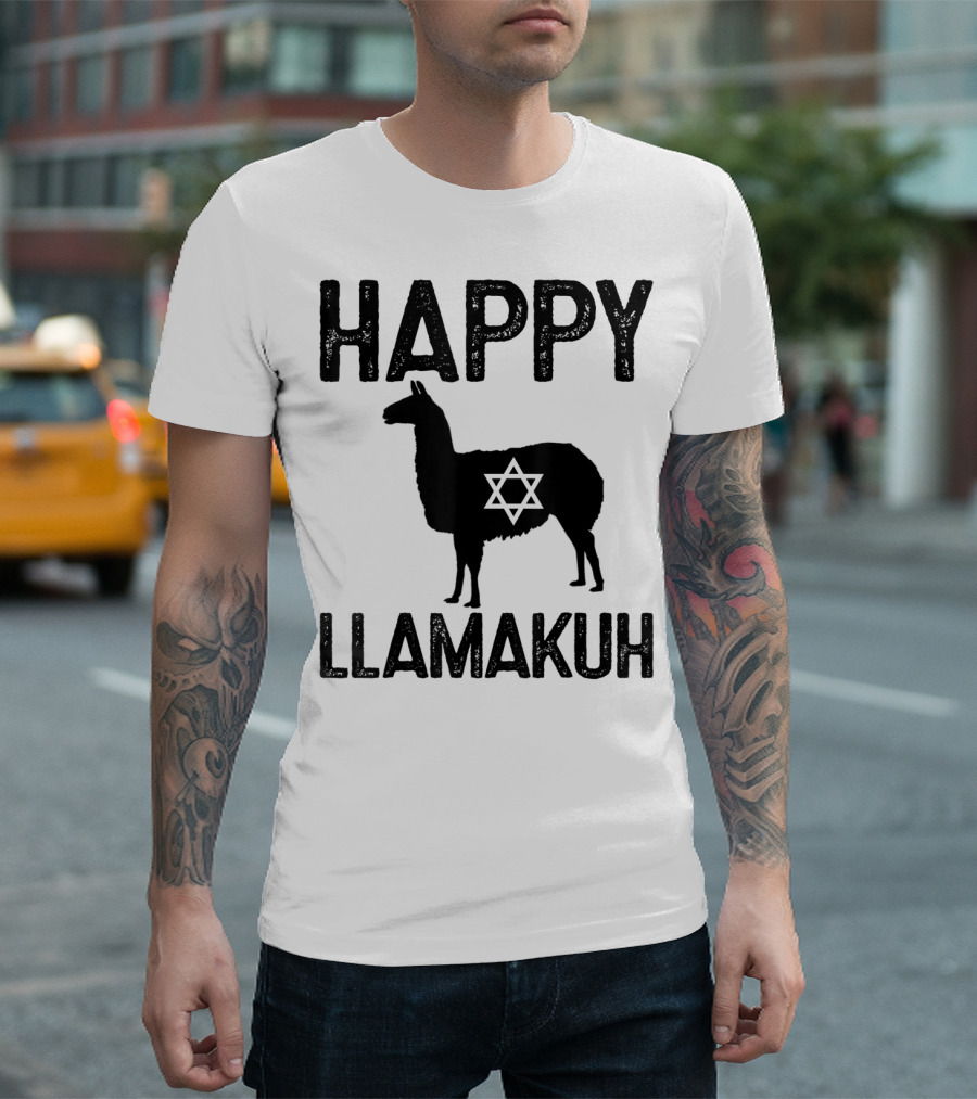 HAPPY HANUKKAH LLAMAKUH FUNNY JEW STAR OF DAVID T-Shirt