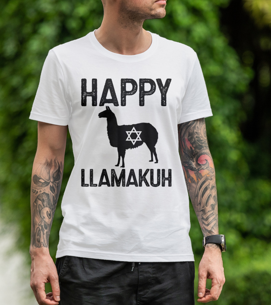 HAPPY HANUKKAH LLAMAKUH FUNNY JEW STAR OF DAVID T-Shirt