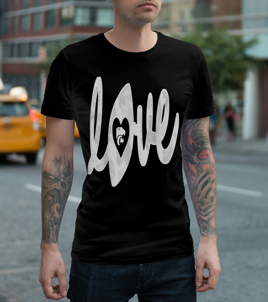 LOVE KANSAS STATE WILDCATS FOOTBALL HEART T-Shirt