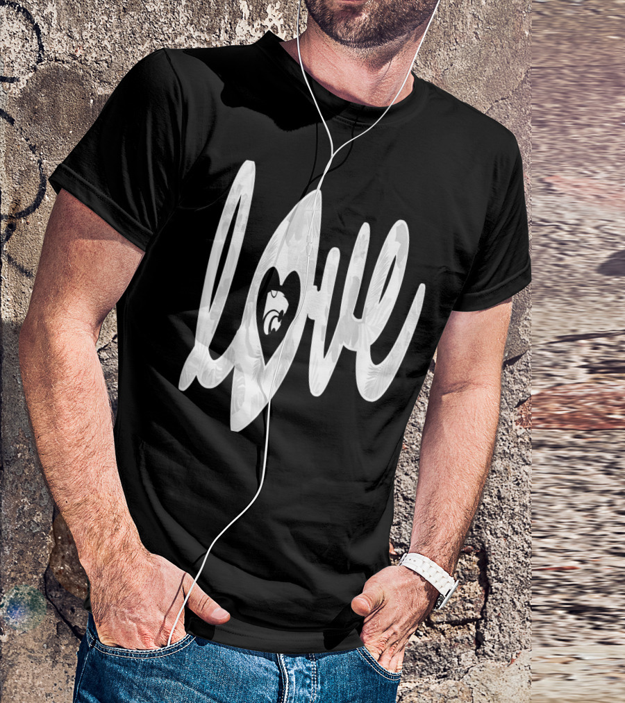 LOVE KANSAS STATE WILDCATS FOOTBALL HEART T-Shirt