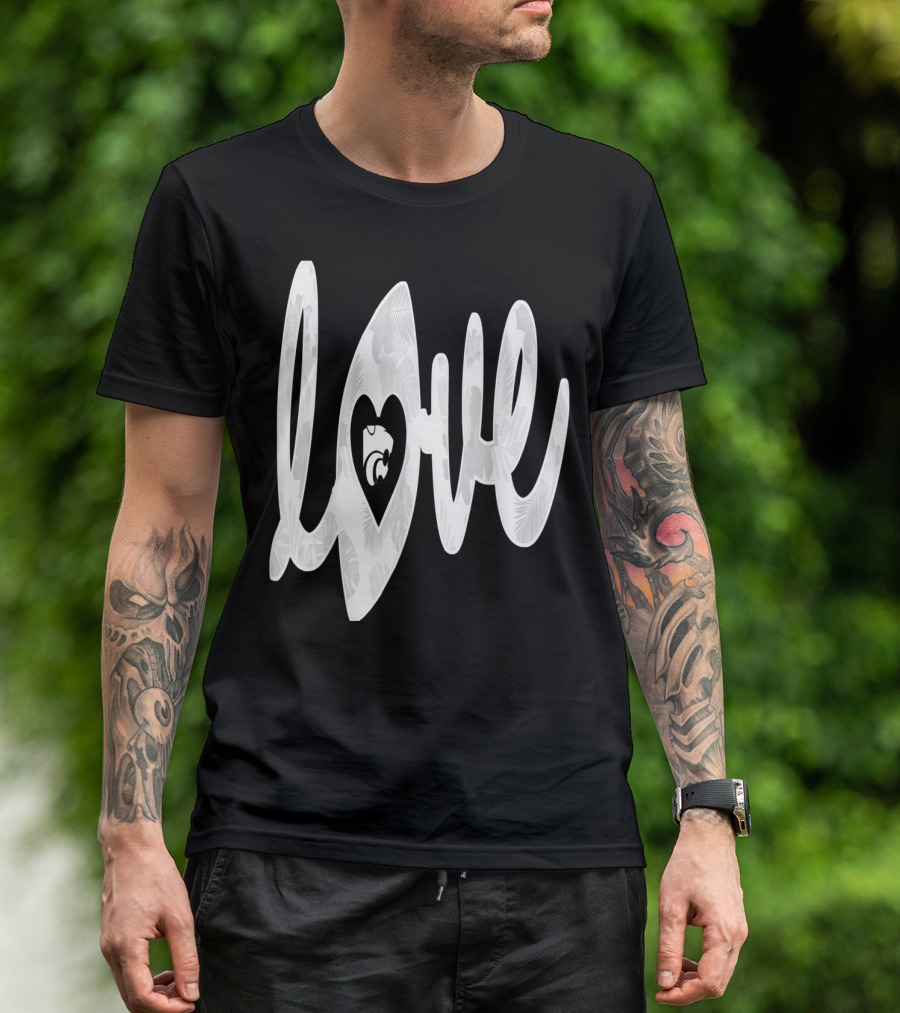 LOVE KANSAS STATE WILDCATS FOOTBALL HEART T-Shirt