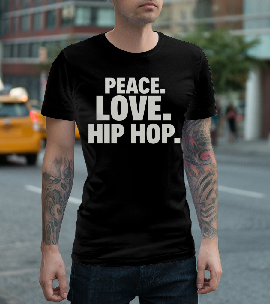 PEACE LOVE HIP HOP Typography T-Shirt