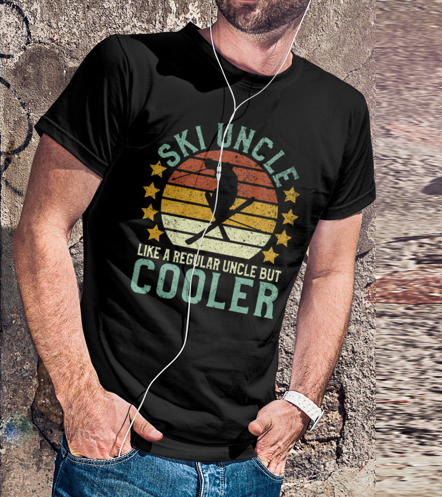 SKI UNCLE LIKE A REGULAR UNCLE BUT COOLER VINTAGE RETIRED SKIER SKIING T-Shirt