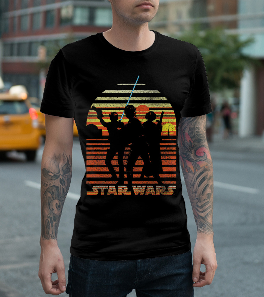 STAR WARS HERO GROUP SUNSET SCENE T-Shirt