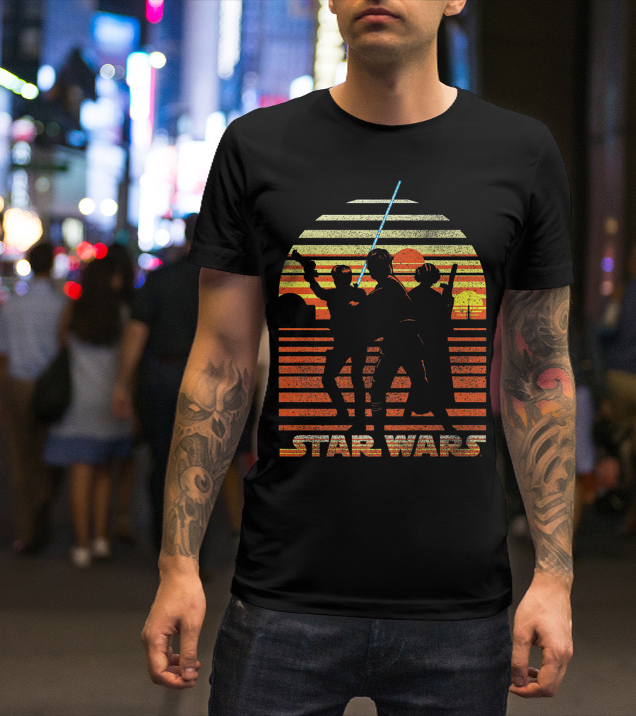 STAR WARS HERO GROUP SUNSET SCENE T-Shirt