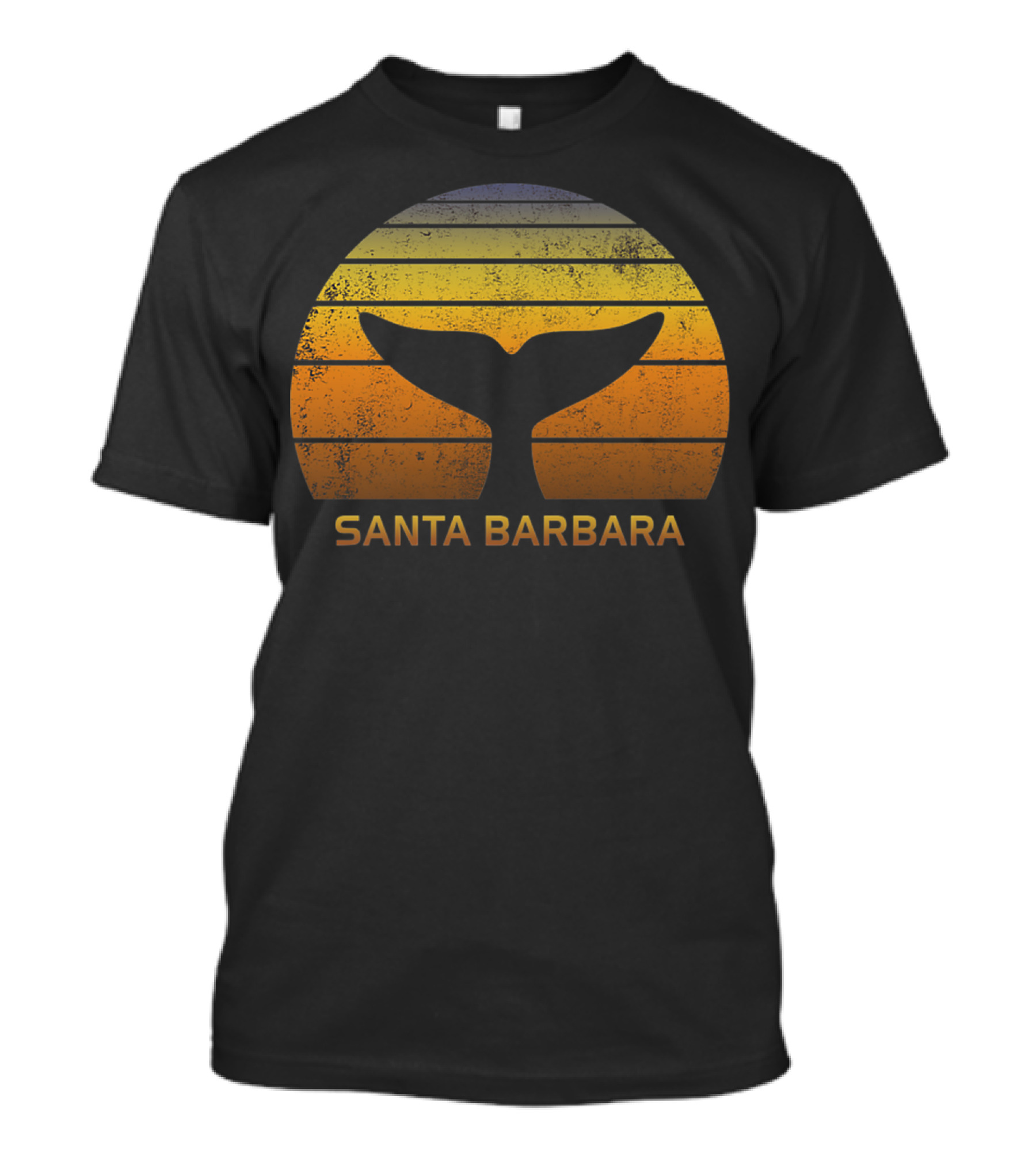 SANTA BARBARA WHALE ING TRIP PRINT VINTAGE SUNSET TAIL T-Shirt