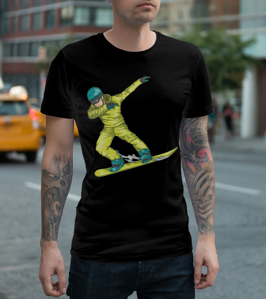 Dabbing Snowboarder Cute Snowboarding Action Pose T-Shirt