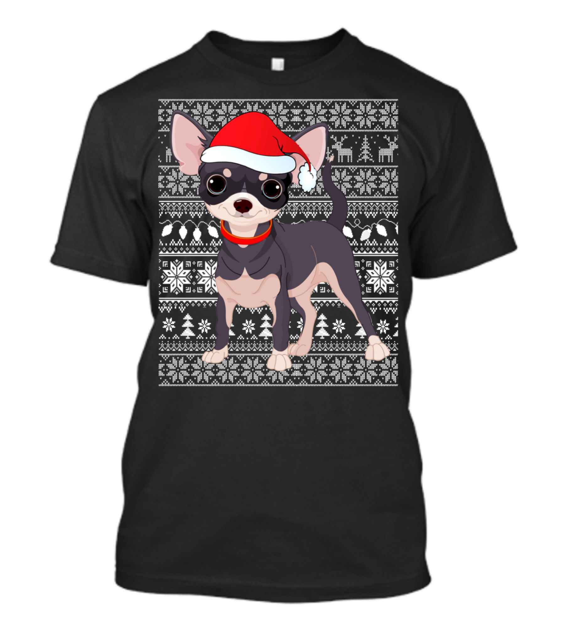 FUNNY UGLY CHRISTMAS CHIHUAHUA SANTA T-Shirt