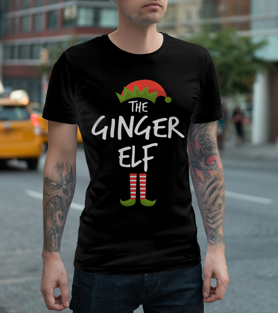 THE GINGER ELF HAT AND STRIPED SOCKS T-Shirt