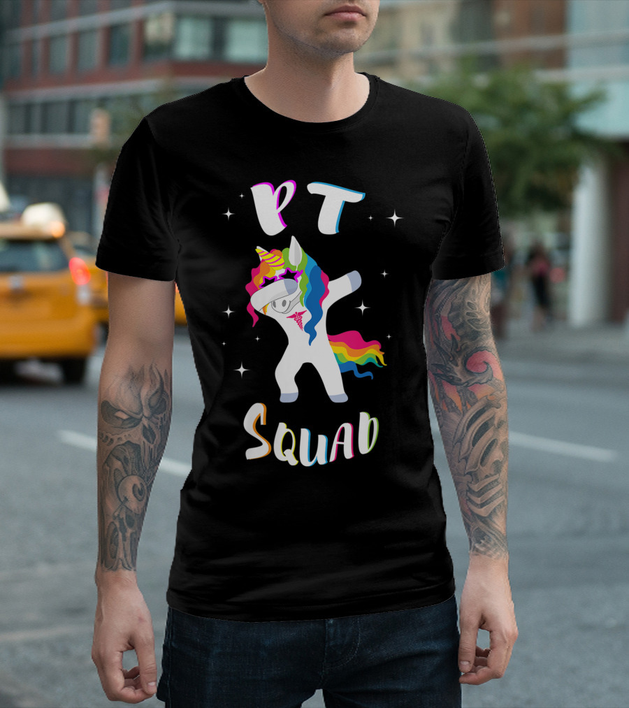 Unicorn Rainbow PT Squad Dabbing Star Magic T-Shirt