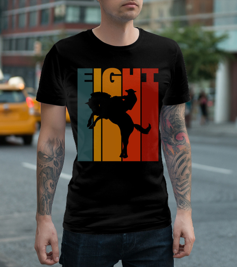 EIGHT BRONC RIDING PRO RODEO COWBOY T-Shirt