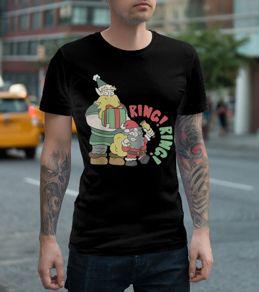 RING RING CHRISTMAS VIKING COLORED SANTA PRESENT T-Shirt