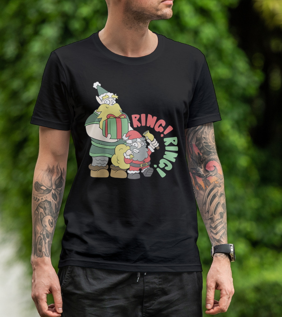 RING RING CHRISTMAS VIKING COLORED SANTA PRESENT T-Shirt