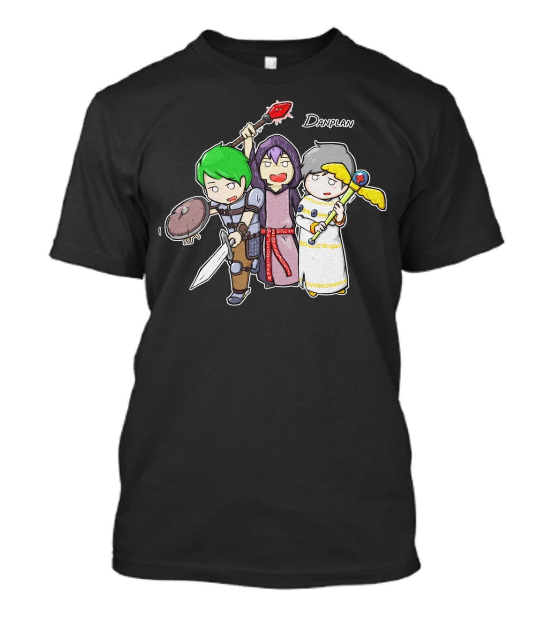 DANPLAN Funny Animation Characters With Weapons And Robes T-Shirt