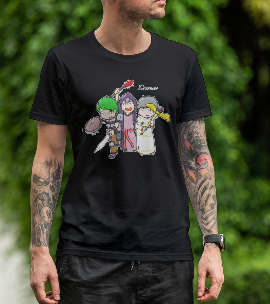 DANPLAN Funny Animation Characters With Weapons And Robes T-Shirt