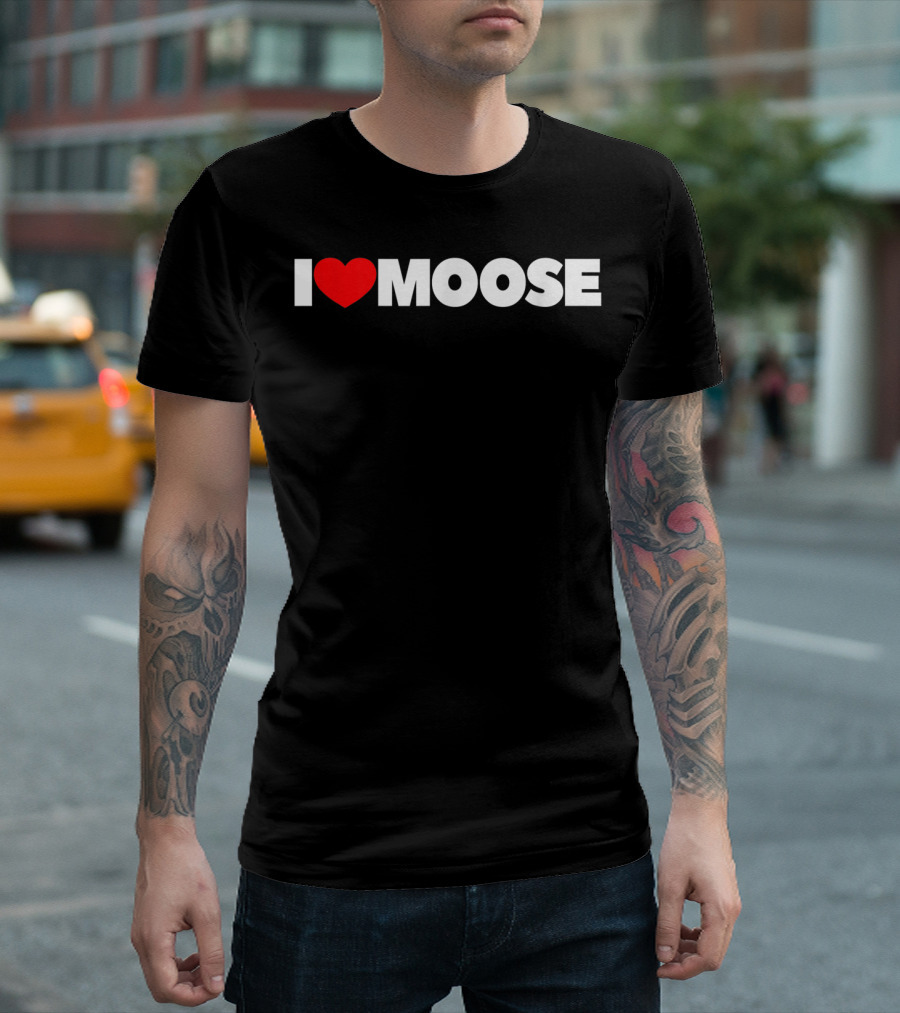 I LOVE MOOSE Red Heart T-Shirt